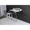 Kingston Brass 30 Carrara Marble Console Sink with Brass Legs, Marble WhitePolished Nickel LMS30MB6 - alternate 5